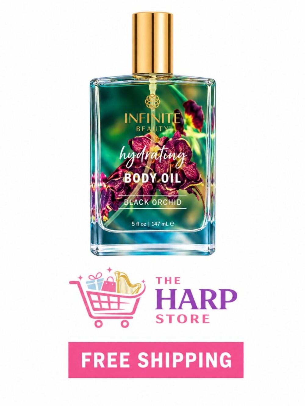 Infinite Beauty New Hydrating Body Oil Black Orchid 5 fl oz